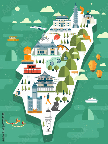 lovely Taiwan travel map