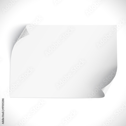 Blank curved banner on white