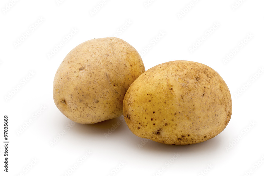 Potato isolated on white background close up. Potato isolated on white background close up.