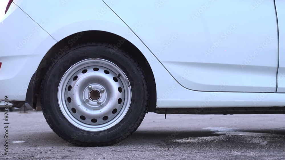 Punched Through The Wheel Of The Car Punched Through The Wheel Of The Car