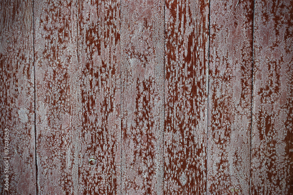 Frost on a wooden background. Frost on a wooden background.