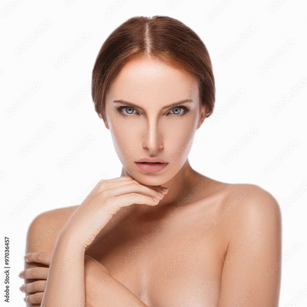 Beautiful woman on white background Beautiful woman on white background