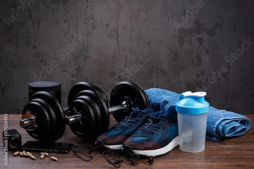 Obraz Różne przedmioty do fitnessu