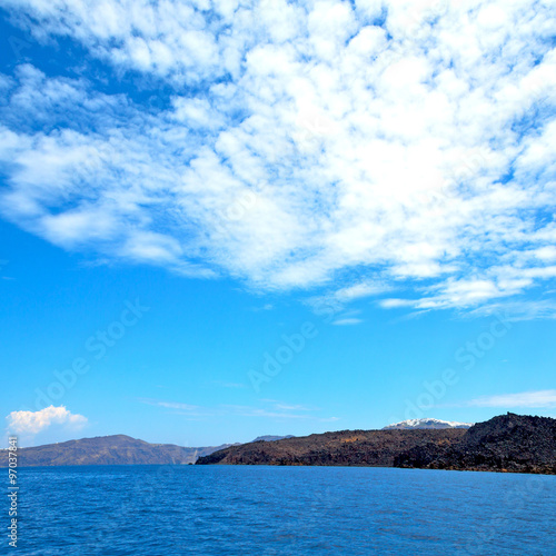 greece from the boat  islands in mediterranean sea and sky © lkpro