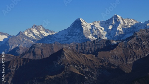 Majestic mountains Eiger, Monch and Jungfrau © u.perreten