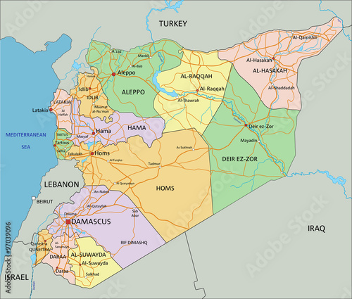 Detailed Syria map
