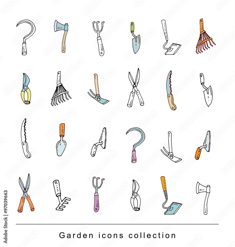 gardening element tools, illustration vector. gardening element tools, illustration vector.