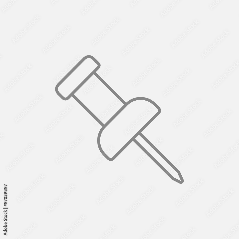 Pushpin line icon. Pushpin line icon.