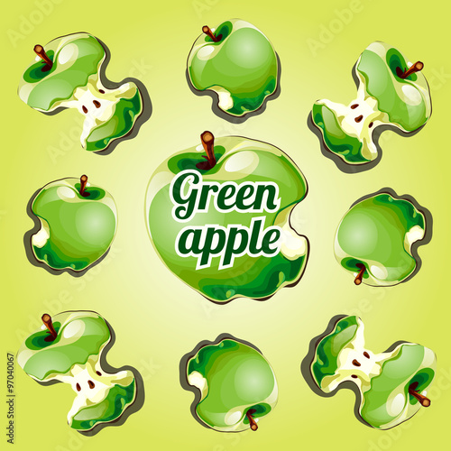 Stump apple green painted from different angles
