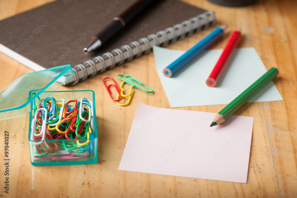 Sticky paper and color pencil Sticky paper and color pencil