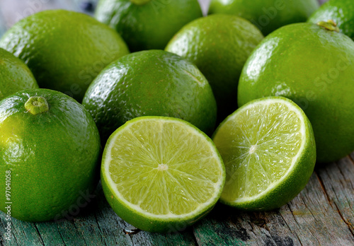 lime on wooden table