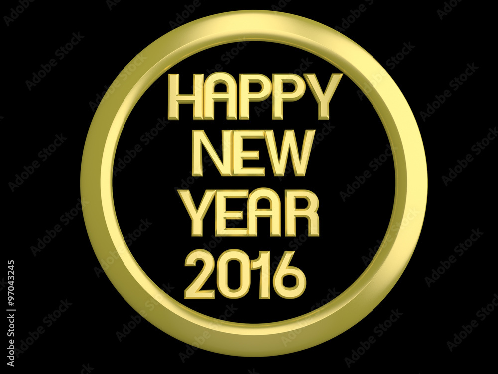 happy new year HNY 2016 gold