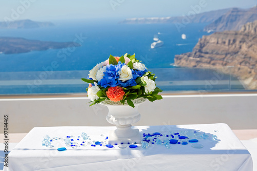 Table and decorations for the wedding ceremony