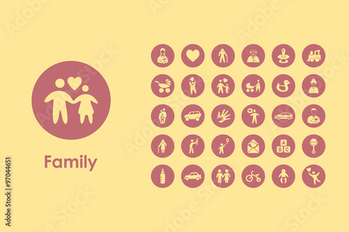 Set of family simple icons