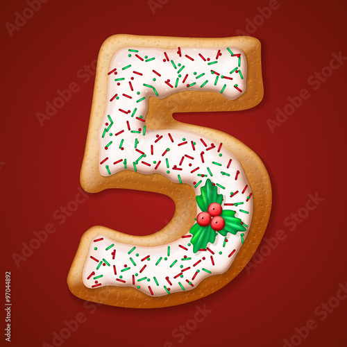 Christmas  cookies  numbers. Vector illustration