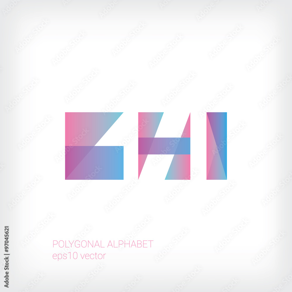 Set of creative modern polygonal vector letters for company or business symbols. Overlapping gradient retro style Set of creative modern polygonal vector letters for company or business symbols. Overlapping gradient retro style