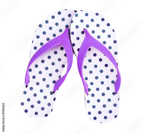 Summer  flip flop sandals beach shoes isolated (clipping path)