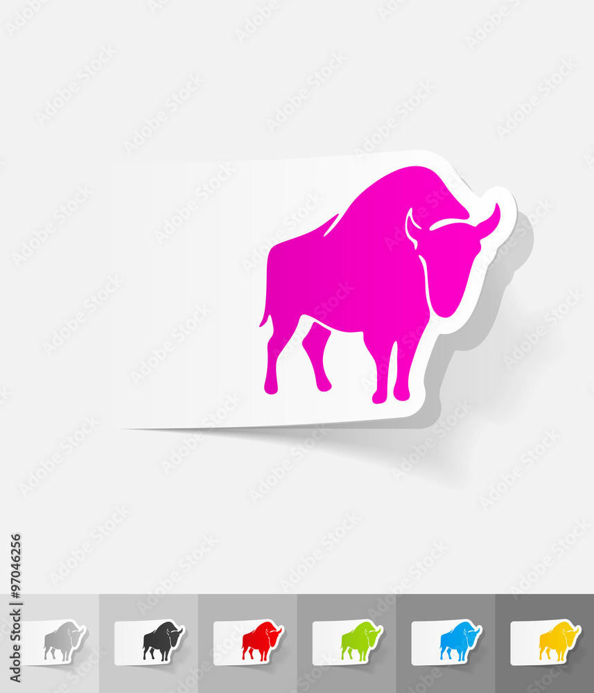 Fototapeta premium realistic design element. aurochs