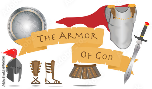 Armor of God Christianity Warrior Jesus Christ Spirit Sign Vector Illustration