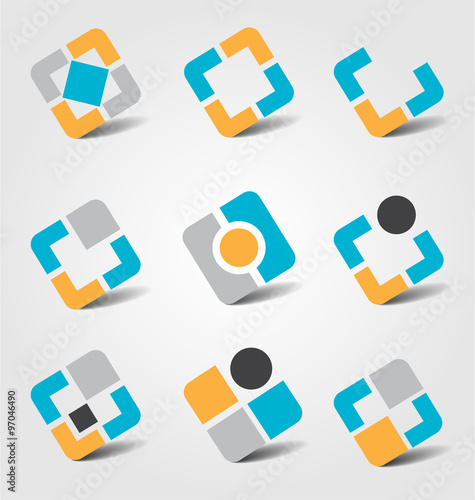 Colorful business icon collection