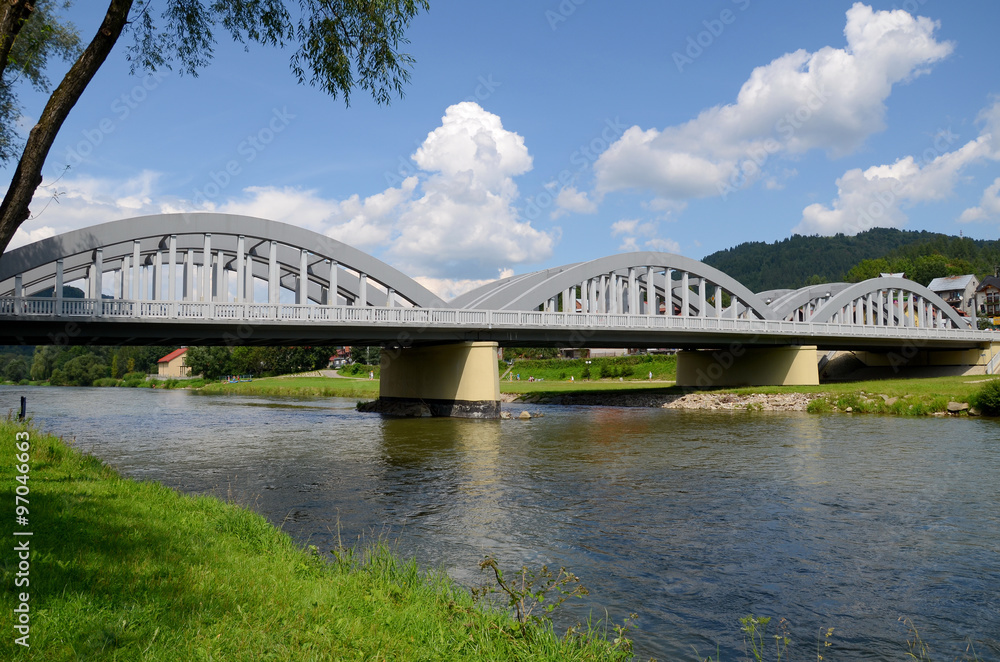 The bridge on Dunajec (Krościenko in Poland)