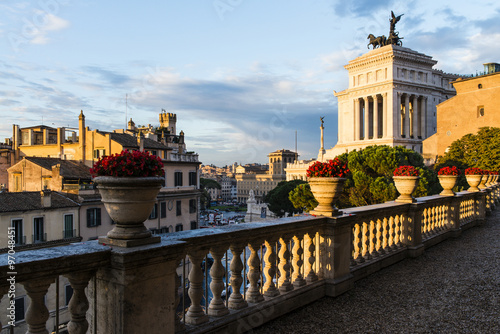 Sunset on Caffarelli terrace in Rome, Italy