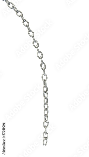 Silver ship's chain on an isolated background