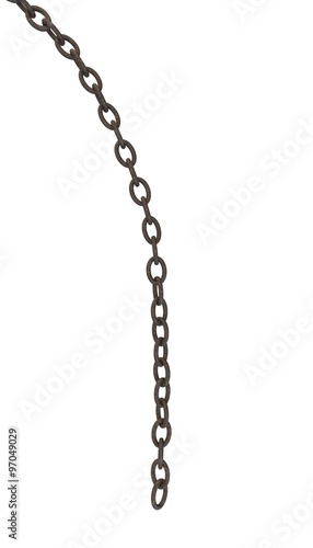 Rusty ship chain on an isolated background