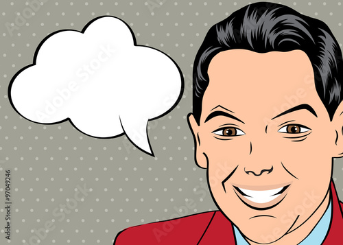 smiling businessman, pop art style