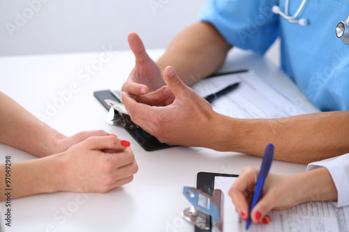 Doctor and patient are discussing something