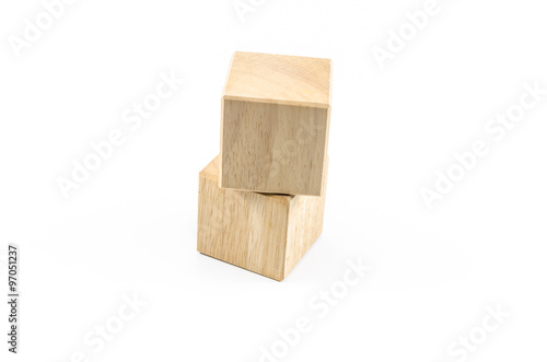 wooden toy blocks isolated on white background
