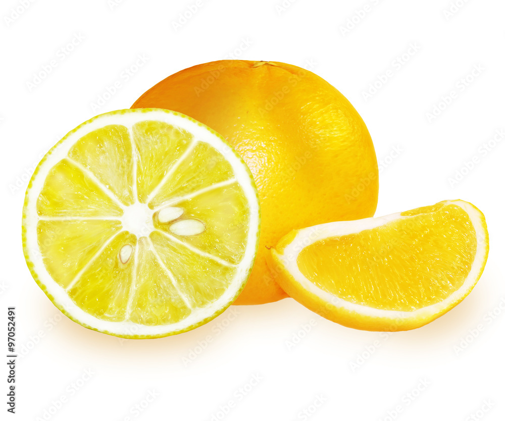 Orange and half of lemon Orange and half of lemon