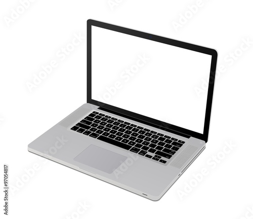 Top view of modern laptop similar mac book pro illustration 3d