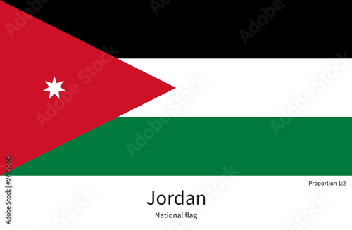 Free Download National flag of Jordan with correct proportions, element, colors - GFXLoad