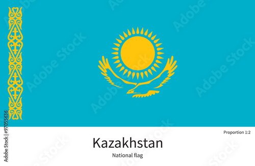 National flag of Kazakhstan with correct proportions, element, colors