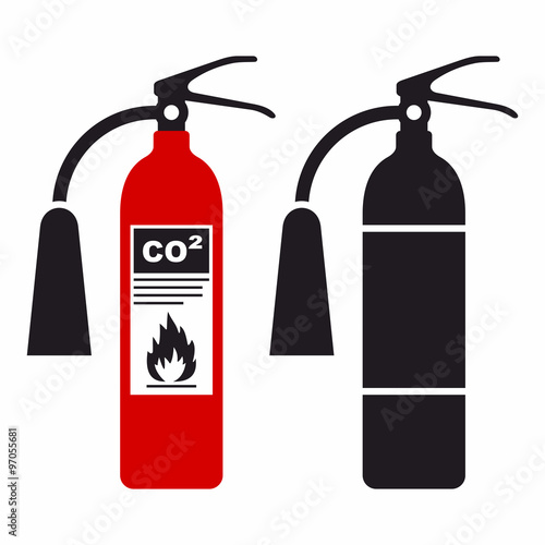 Fire extinguisher icon set