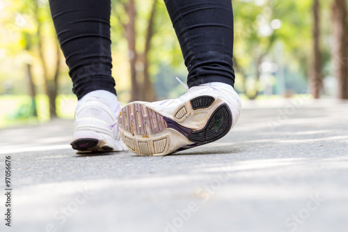 Fotografie Ankle sprain while jogging