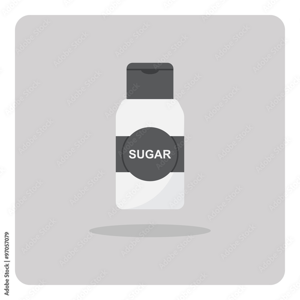 Vector of flat icon, Sugar bottle on isolated background Vector of flat icon, Sugar bottle on isolated background