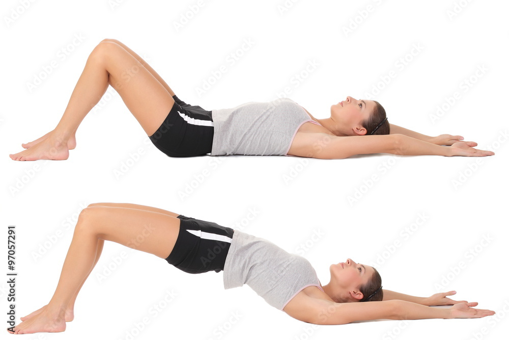 Young woman training yoga Young woman training yoga