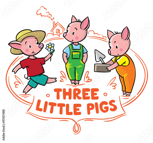 Little piglets from fairy tale