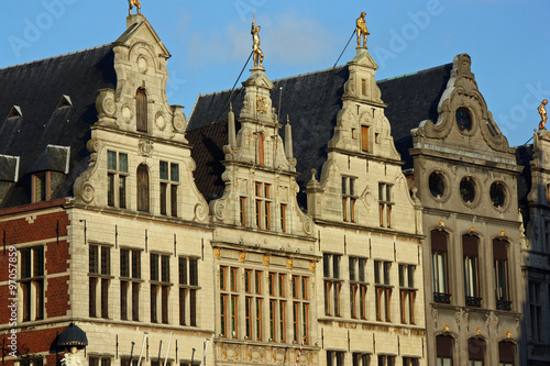 Anvers, façades de maisons flamandes, Belgique