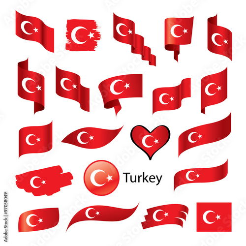 set of flags for Turkey © butenkow