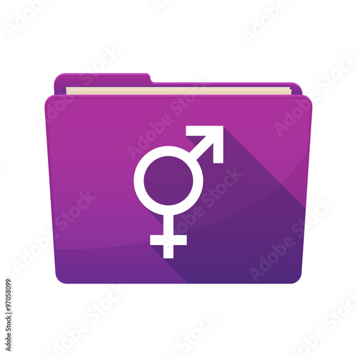Long shadow  binder with  a transgender symbol