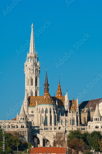 Matthias Church from Pest side. Budapest, Hungary, Europe