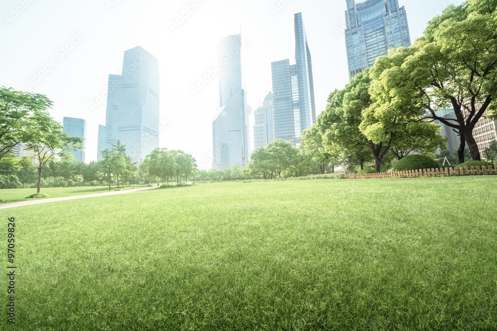 park in lujiazui financial centre, Shanghai, China park in lujiazui financial centre, Shanghai, China
