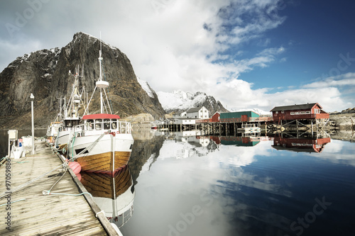 spring sunset - Reine, Lofoten islands, Norway photo