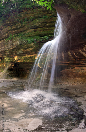 Scenic View Under Side Waterfall La Salle Canyon Starved Rock IL