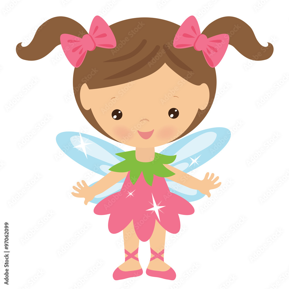 Fototapeta premium Cute garden fairy vector illustration 