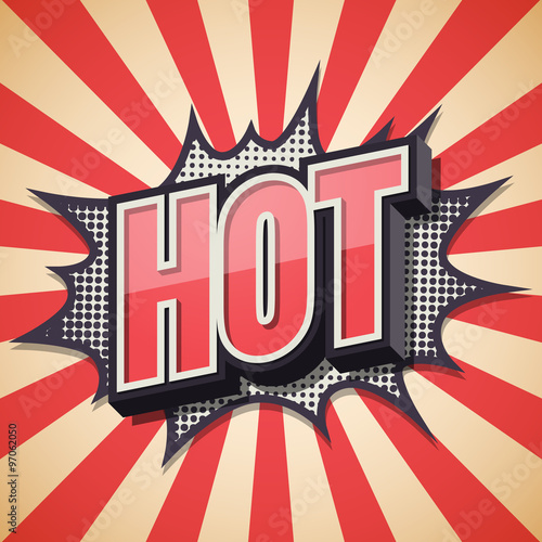 Retro poster, Hot, Vector i...