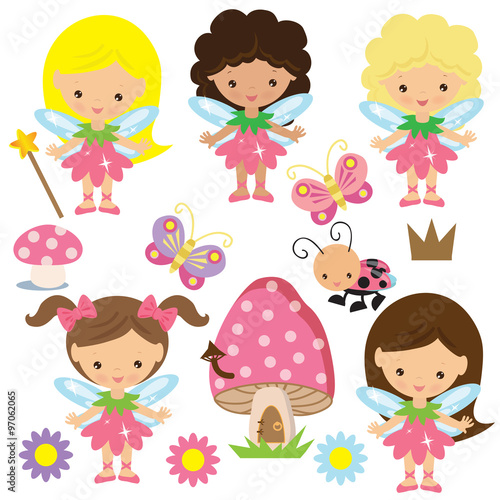 Cute garden fairy vector illustration
